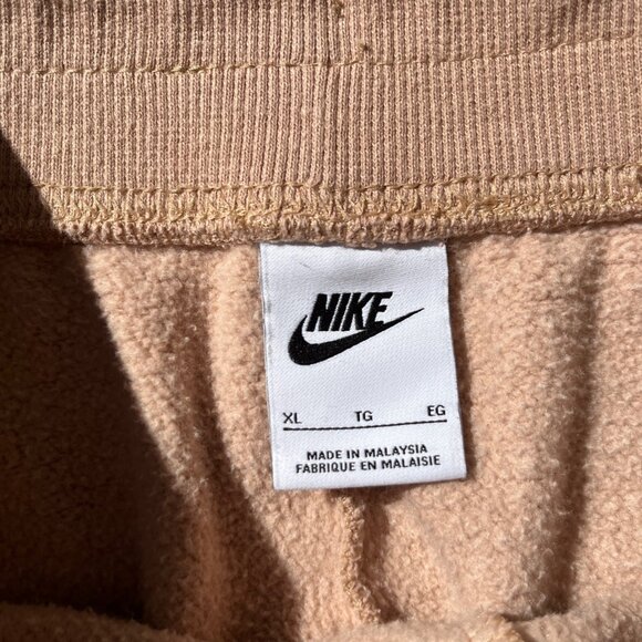 Nike Sweatpants Men's Size XL Tan Fleece Joggers Athletic Pants Swoosh Logo - Picture 3 of 14